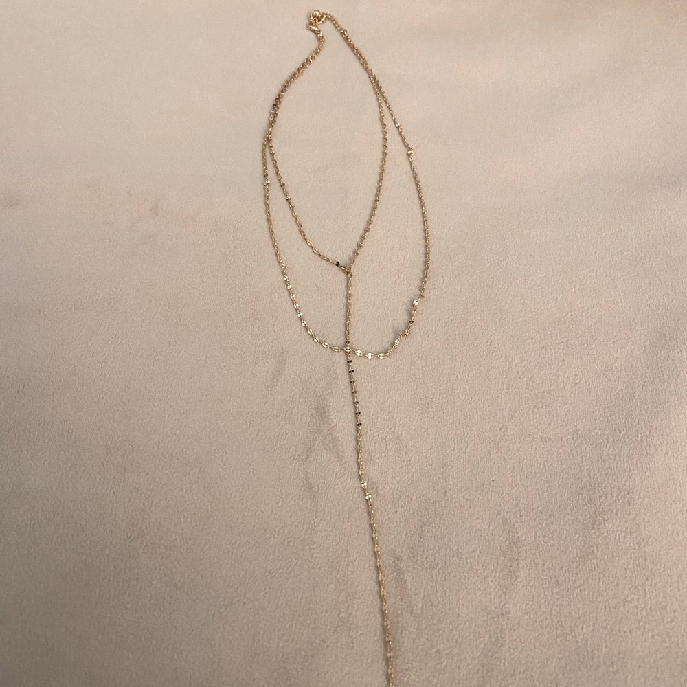 New Brandy Melville Gold Two Layer Long Necklace